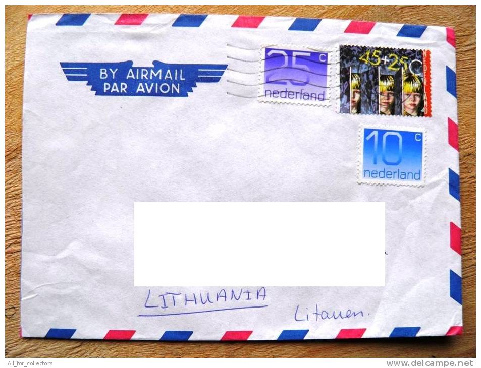 Cover Sent From Netherlands To Lithuania On 1992, Child Kinder - Storia Postale