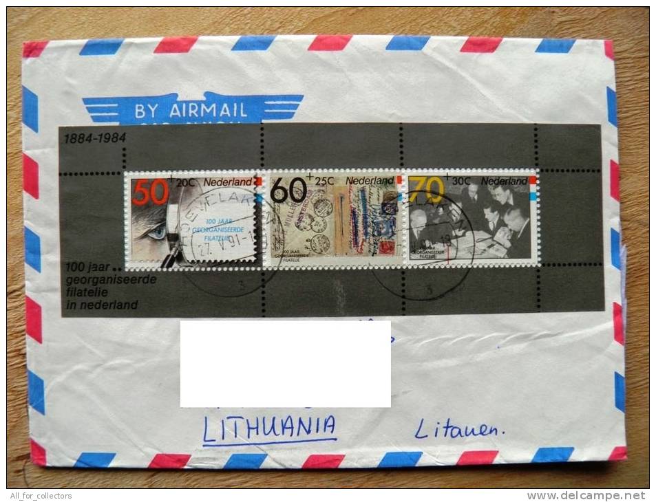 Cover Sent From Netherlands To Lithuania On 1991, Block Philately Filatelie Post Stamps On Stamp - Briefe U. Dokumente