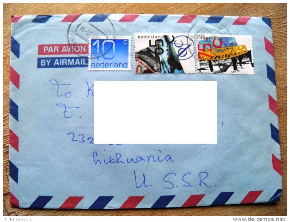 Cover Sent From Netherlands To Lithuania On 1990, Sail Sailing - Covers & Documents