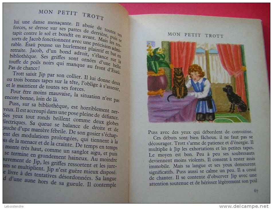 BIBLIOTHEQUE ROUGE ET OR 1954  ANDRE LICHTENBERGER  MON PETIT TROTT ILLUSTRATIONS DE MAURICE LEROY AVEC JAQUETTE