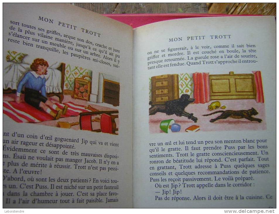 BIBLIOTHEQUE ROUGE ET OR 1954  ANDRE LICHTENBERGER  MON PETIT TROTT ILLUSTRATIONS DE MAURICE LEROY AVEC JAQUETTE