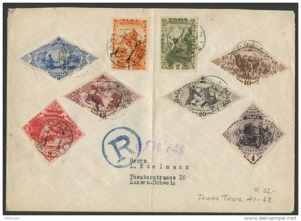 TUVA / TUWA (TANNU-TOUVA), TWO COVERS CIRCULATED TO SWITZERLAND,RRR! - Touva