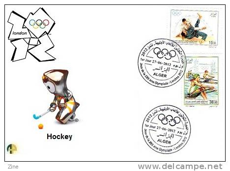 Algeria - N° 1625/6 FDC Jeux Olympiques De Londres 2012 Hockey - Hockey (Veld)