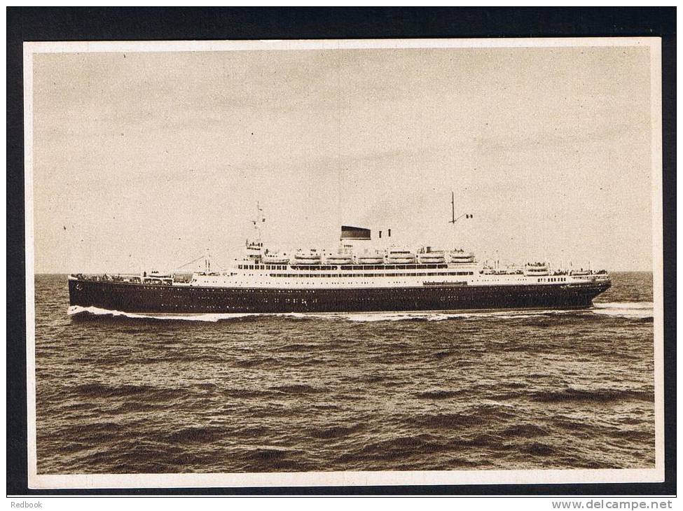 RB 888 - Italy Ship Boat Postcard - Motonave "Saturnia" - "Vulcania" - Societa Di Navigazione Genova - Paquebote