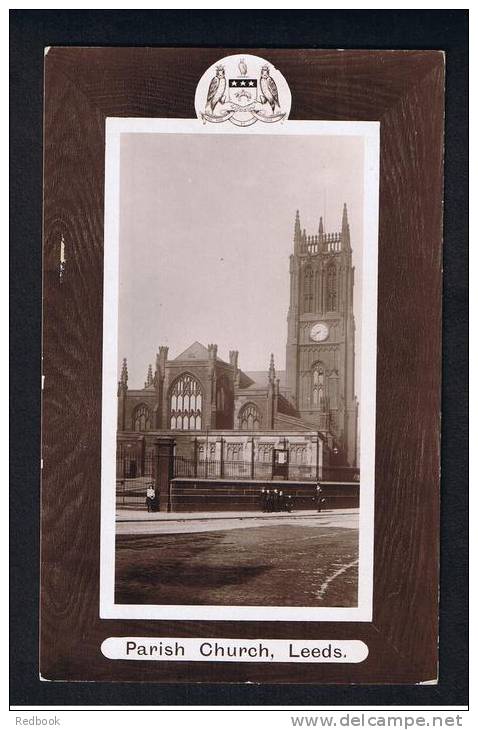 RB 888 - Real Photo Postcard - Leeds Parish Church &amp; Coat Of Arms - Lancashire - Leeds