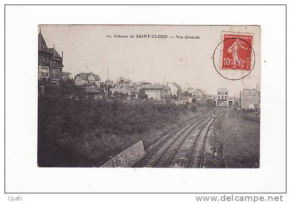 Carte 1909 COTEAUX DE ST CLOUD  / VUE GENERALE (ligne Chemin De Fer) - Saint Cloud