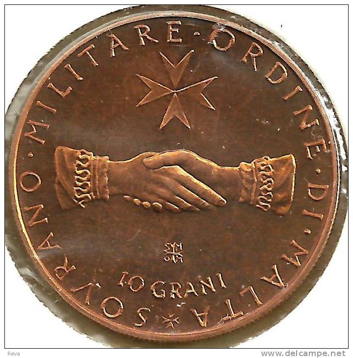 MALTA , ORDRE DE GRANO 10 GRANI 2 HANDS JOINED FRONT SHIELD BACK 1970 PROOF KM.X35 READ DESCRIPTION CAREFULLY!!! - Malta (La Orden De)