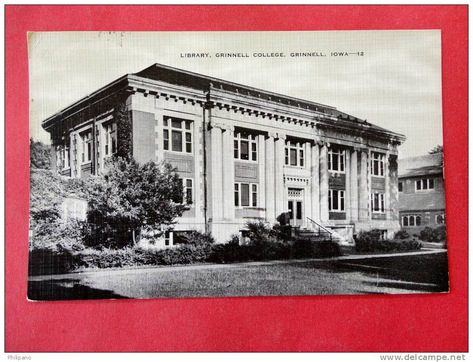 Library Grinell College Grinnell Iowa 1946 Cancle  -----  ----- ===ref 693 - Other & Unclassified