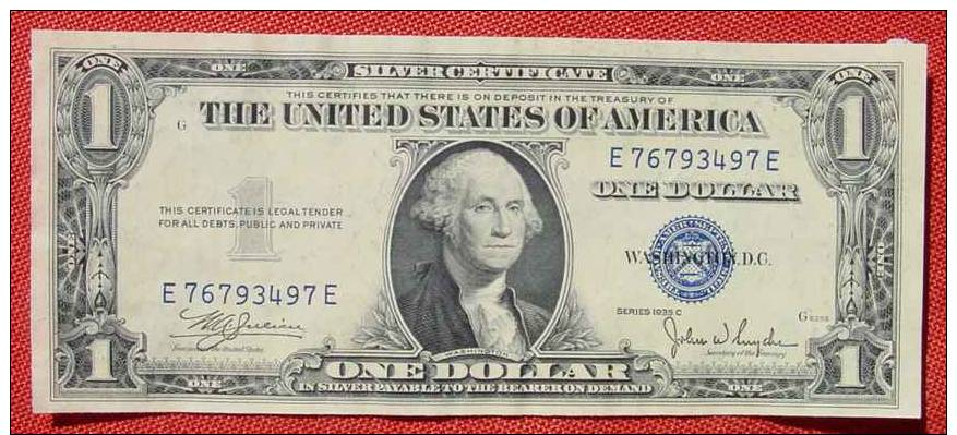(1043902) United States Of America. One Dollar. Series 1935 C. Original. Banknote. Geldschein - Certificats D'Argent (1928-1957)
