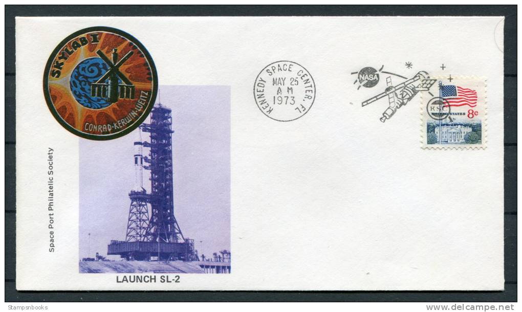 1973 USA NASA Skylab 1 Launch SL-2 Kennedy Space Center Cover - United States