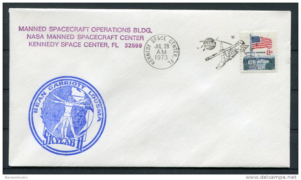 1973 USA NASA Skylab 2 Kennedy Space Center Cover - United States