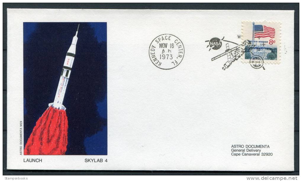 1973 USA NASA Skylab 4 Launch Kennedy Space Center Astro Cover - United States