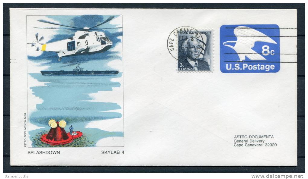 1974 USA NASA Skylab 4 Splashdown Astro Space Cover - United States