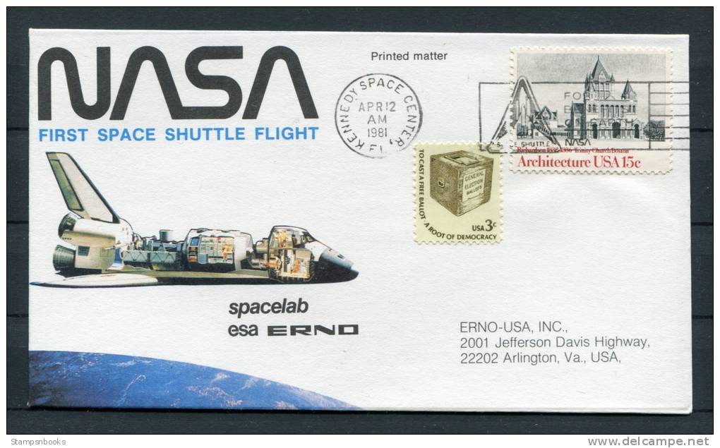 1981 USA NASA ESA Spacelab First Space Shuttle Flight Kennedy Space Center Cover - United States