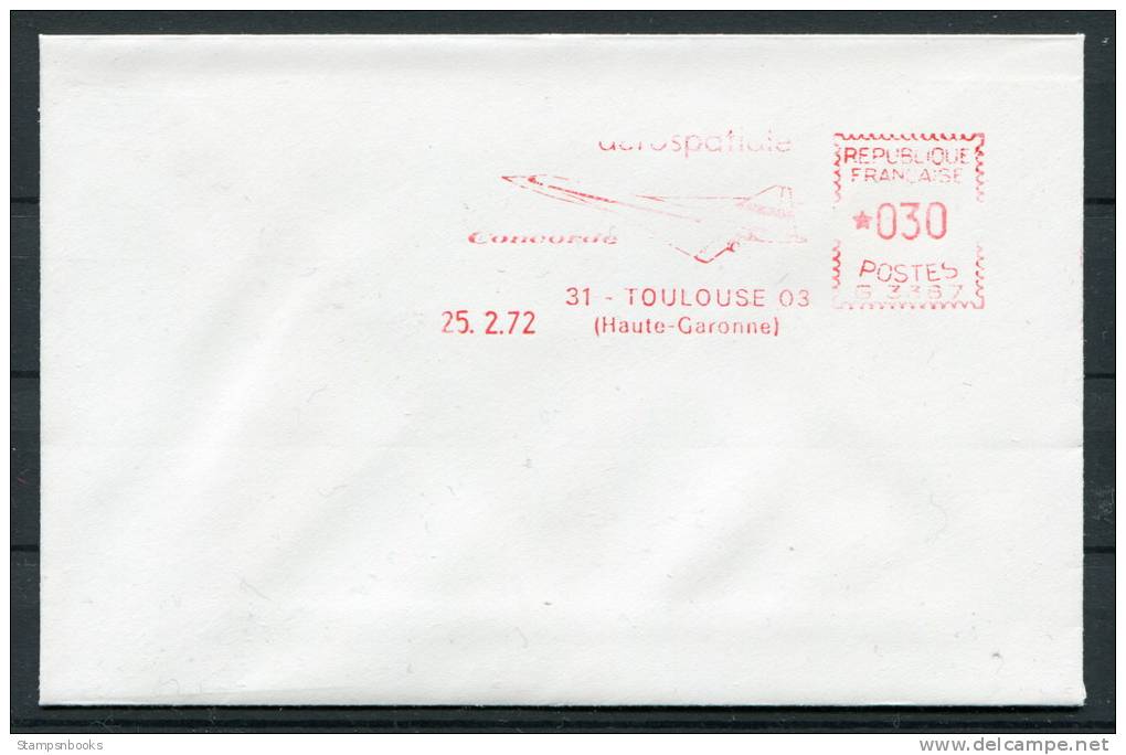 1972 France Toulouse Concorde Aircraft Meter Freistempel Cover - Concorde