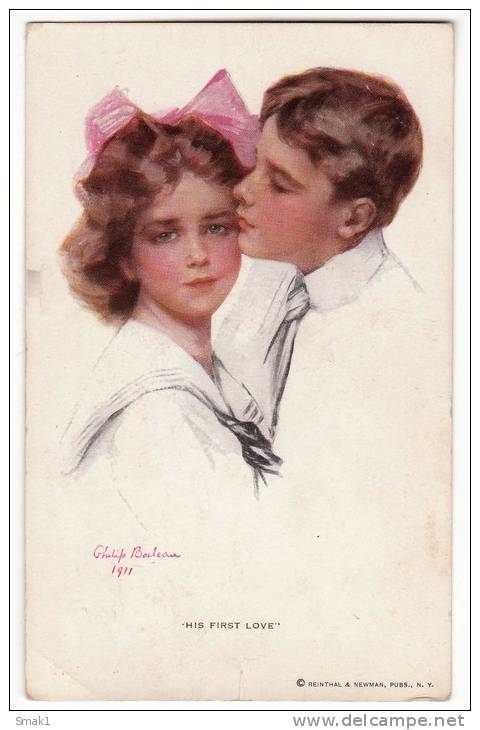 ILLUSTRATORS PHILIP BOILEAU "HIS FIRST LOVE" REINTHAL&NEWMAN, PUBS., N.Y. Nr. 213 OLD POSTCARD - Boileau, Philip