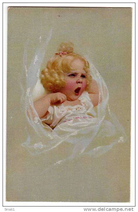 CHILDREN SLEEPY BABY GIRL NN Nr. 652/1 OLD POSTCARD - Other & Unclassified