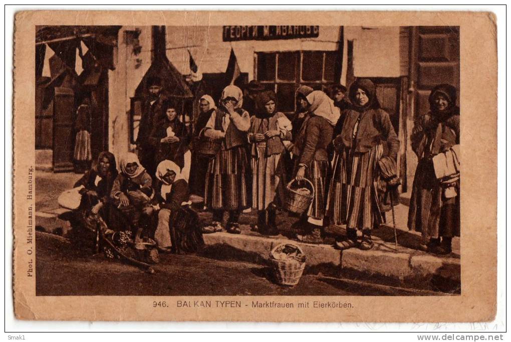 ETHNICS BALKAN TYPES "MARKET WOMEN WITH EGGS BASKET" Nr. 946 OLD POSTCARD 1924. - Unclassified