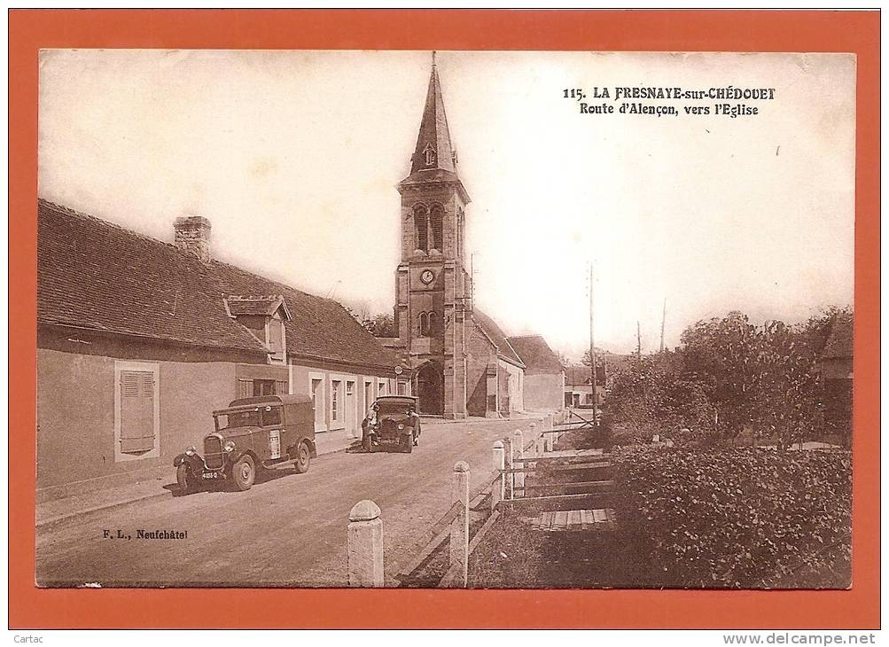 D72 - LA FRESNAYE SUR CHEDOUET - ROUTE D'ALENCON VERS L'EGLISE - état Voir Descriptif - La Fresnaye Sur Chédouet