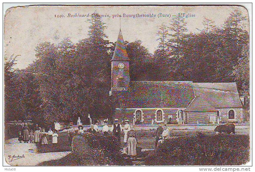 27. BOSBENARD COMMIN Prés BOURGTHEROULDE .  L'EGLISE. BELLE ANIMATION. - Bourgtheroulde