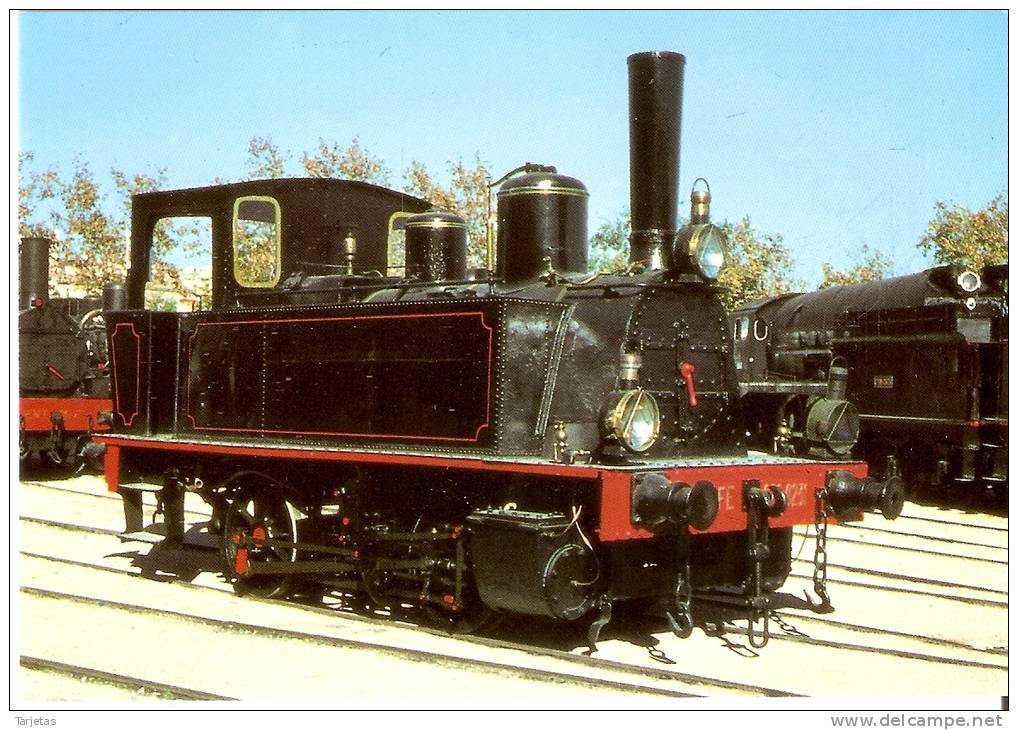 Nº 267 POSTAL DE ESPAÑA DE UNA LOCOMOTORA DE VAPOR  (TREN-TRAIN-ZUG) - Trenes