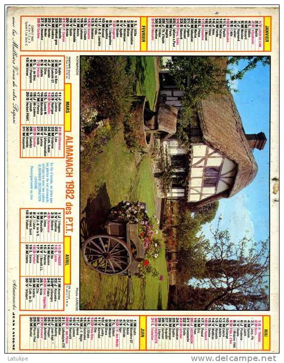 Calendrier  G-F  Des  Pyrenées-Atlantique  64 De 1982 - Groot Formaat: 1981-90