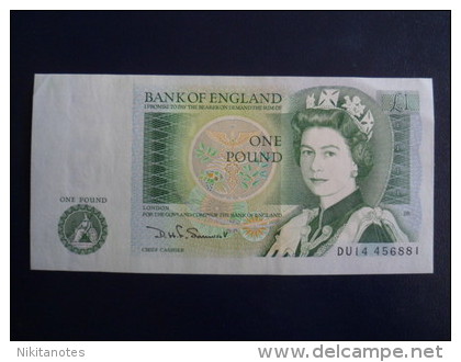 GREAT BRITAIN ENGLAND 1 POUND  NOTE Sign: Somerset - 1 Pound