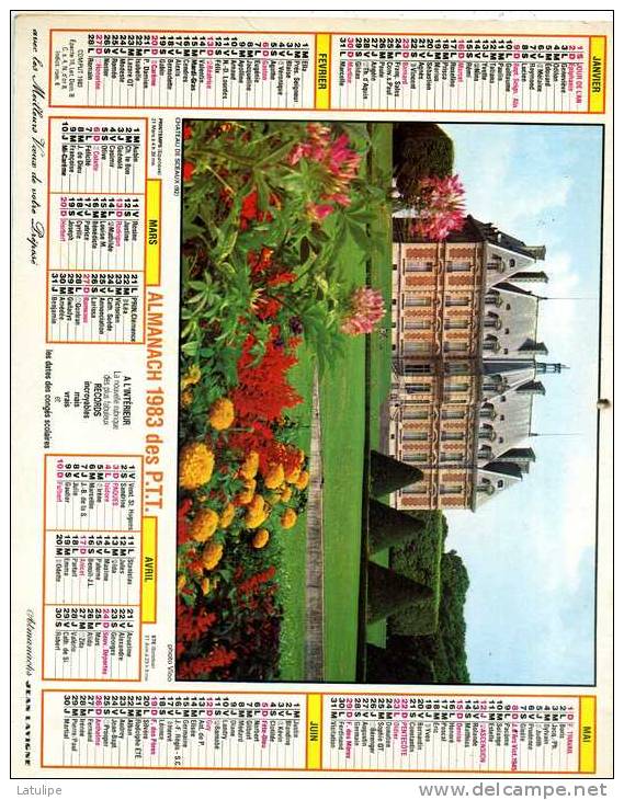 Calendrier  G-F  Des  Pyrenées-Atlantique  64 De 1983 - Groot Formaat: 1981-90