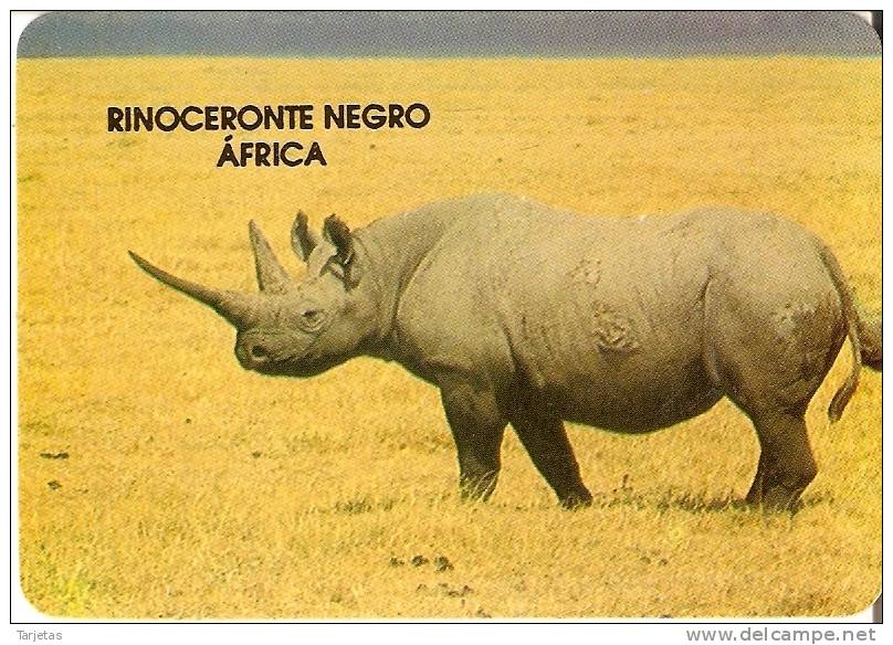 CALENDARIO DEL AÑO 1992 DE UN RINOCERONTE NEGRO (RHINO) (CALENDRIER-CALENDAR) - Tamaño Pequeño : 1991-00