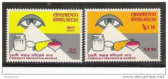 BANGLA DESH 1976  World Health Day. Prevention Of Blindness. SG 78/79. 2v Complete Set. MNH(**). - Bangladesch