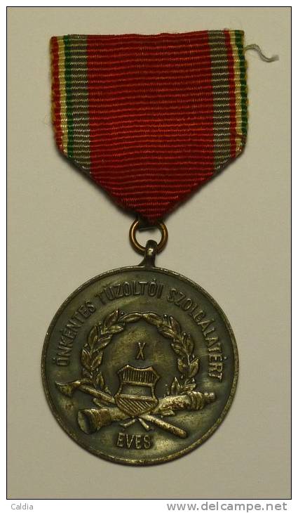 Hongrie Hungary Ungarn Médaille Medal 1958 # 1  "" Hungary Fireman´s Medal For 5 Years Service "" - Autres & Non Classés