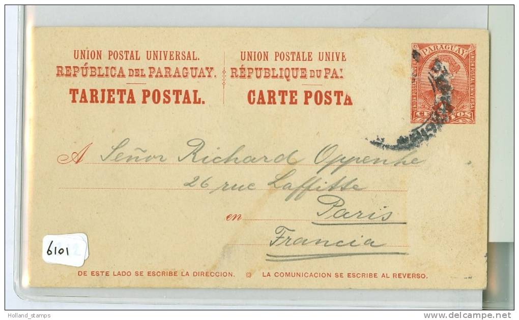 PARAGUAY * ASCENSION * Uit 1905 * 2 X CARTE POSTALE * TARJETA POSTAL + ANTWORT  * Naar PARIS FRANCE * 4 CENTAVOS (6101) - Paraguay