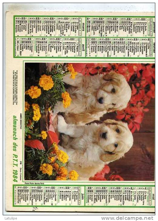 Calendrier  G-F  De  La Region Parisiene 75-78-91-92-93-94-95 De 1984 - Grand Format : 1981-90