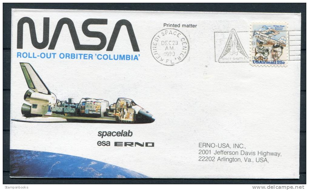 1980 USA NASA ESA Spacelab Columbia Kennedy Space Center Cover - United States