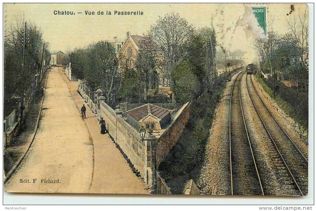 DEP 78 CHATOU VUE DE LA PASSERELLE CARTE TOILEE - Chatou