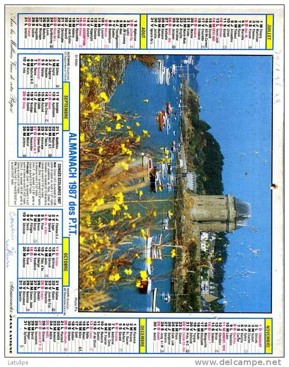 Calendrier  G-F  Des  Postes De Savoie  73 De 1987 - Grand Format : 1981-90