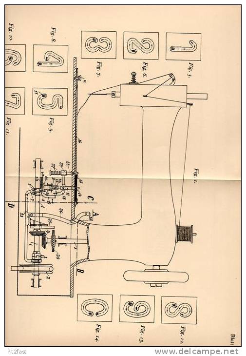 Original Patentschrift - Franz Van Scharrenburg In Tiel , 1906 , Nähmaschine Zum Aufsticken Von Zeichen !!! - Machines