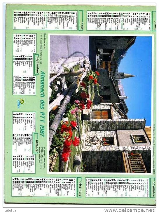 Calendrier  G-F  Des  Postes De Pyrenées-Atlantique  64  De 1987 - Grand Format : 1981-90