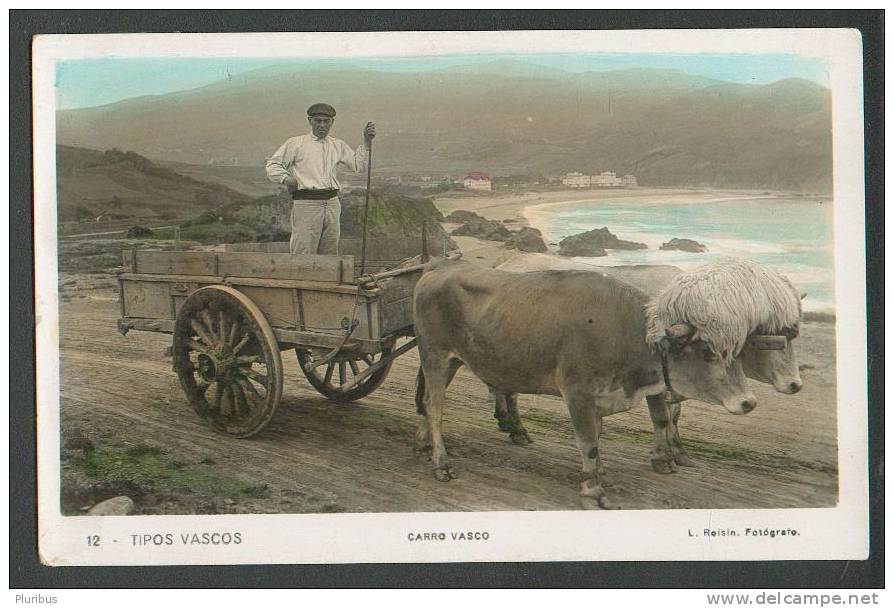 SPAIN  TIPOS VASCOS , CARRO  VASCO , OLD POSTCARD - Other & Unclassified