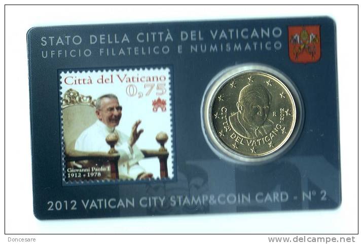 ** 50 CENT VATICAN 2012 SOUS COFFRET STAMP/COIN CARD PIECE NEUVE ** - Vatikan