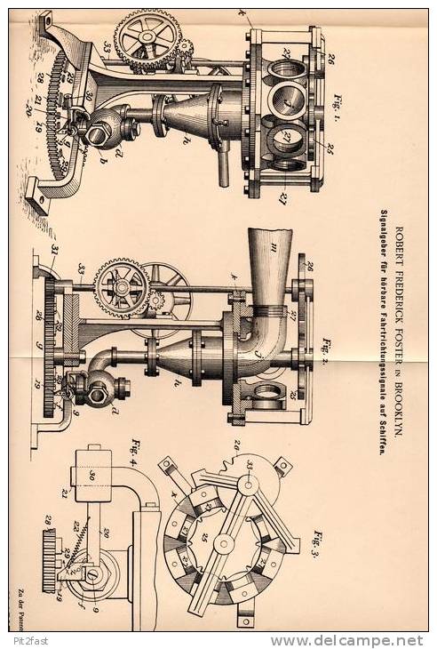 Original Patentschrift - R. Foster In Brooklyn , 1901 , Signalgeber Für Schiffe , Schiff !!! - Sonstige & Ohne Zuordnung