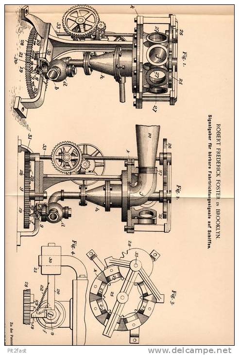 Original Patentschrift - R. Foster In Brooklyn , 1901 , Signalgeber Für Schiffe , Schiff !!! - Other & Unclassified
