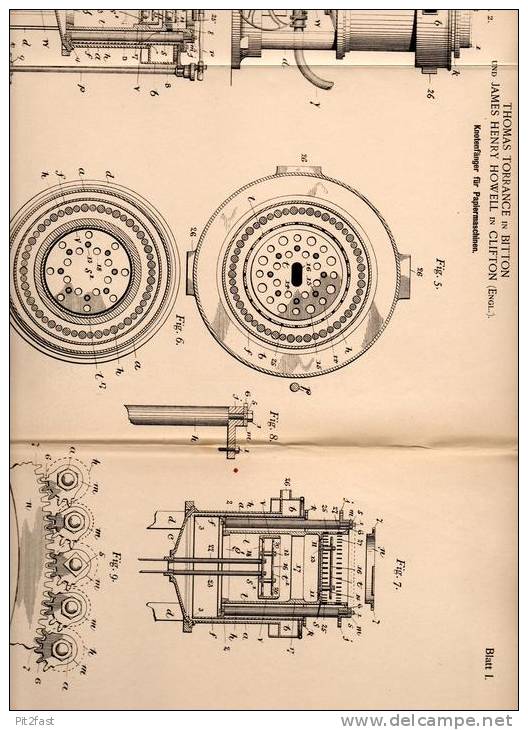 Original Patentschrift - T. Torranse In Bitton Und Clifton , 1900 , Papiermaschine , Papermachine !!! - Tools