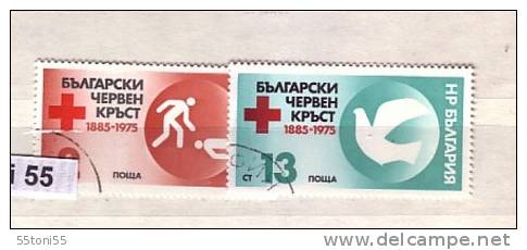 Bulgaria / Bulgarie 1975 90 Years Bulgarian Red Cross 2v- Used/oblit.(O) - Used Stamps