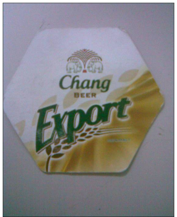 THAILAND - CHANG BEER - EXPORT - HEXAGONAL Beer Mat / Coaster - OFFICIAL SPONSORS Of REAL MADRID - CHAMPION OF CHAMPIONS - Bierdeckel