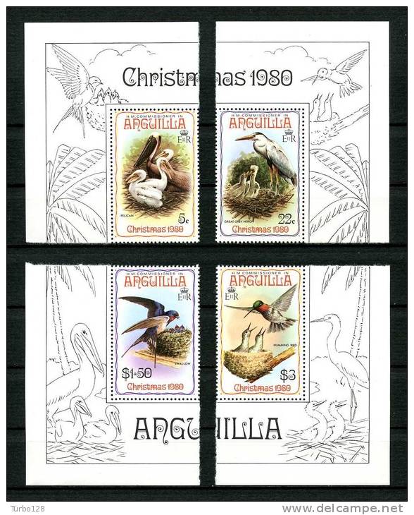 ANGUILLA 1980  N° 365/368  **  Neufs = MNH Superbes  Cote 8.50 € Faune Oiseaux Birds Fauna Noël Christmas - Anguilla (1968-...)