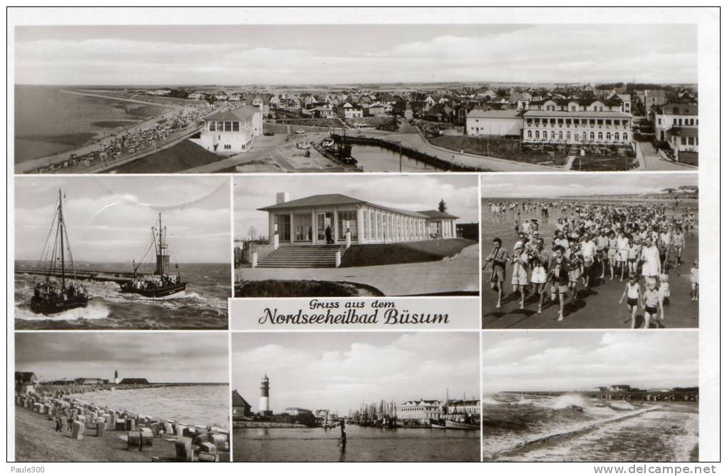 Büsum -  Gruß Aus Dem Nordseeheilbad  Mehrbildkarte 1962  L2 - Buesum