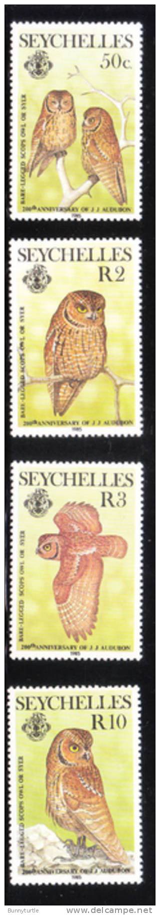 Seychelles 1985 Audubon Birth Centenary Owls MNH - Seychellen (1976-...)