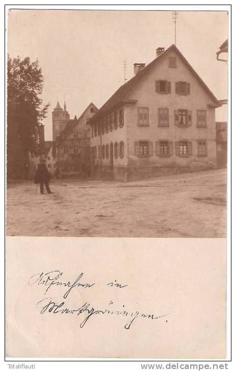 Marktgröningen Kr Ludwigsburg Private Fotokarte Belebt 13.2.1909 Mit Ortsstempel STUTTGART Gelaufen - Ludwigsburg