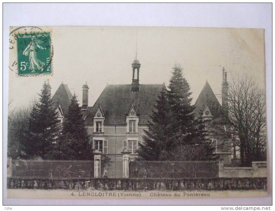 86 - LETH -  LENCLOITRE - CHATEAU DE PONTEREAU - Lencloitre